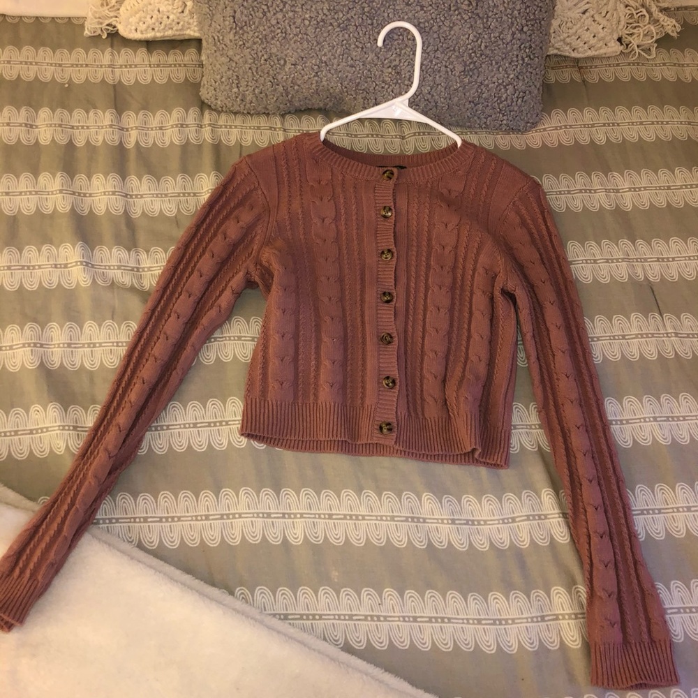 Maeve cropped button down cardigan